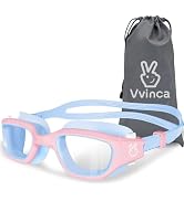 Vvinca Kids Swim Goggles, Swimming Goggles for Toddlers Kids 3-14 Anti-Fog UV Protection No Leak ...
