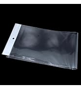 FERENLI 100 Pack Clear Plastic Self Adhesive Wig Storage Bags with Hang Hole Resealable Hair Exte...