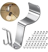 Amuille Vinyl Siding Light Clips, 20 Pack Vinyl Siding Clips Hooks, Heavy Duty Stainless Steel Vi...