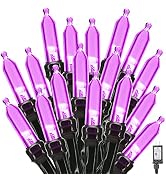 BrizLabs Purple Halloween Lights, 66ft 200 LED Purple String Lights Plug in, 8 Modes Halloween Pu...