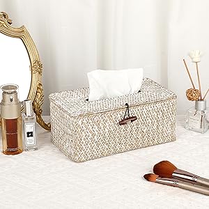 Woven Rectangle Tissue Box for Dresser