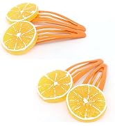 4 Pcs Orange Hair Clip,Orange Slice Snap Hair Clips for Women Girls Bangs Side Hairpins Creative ...