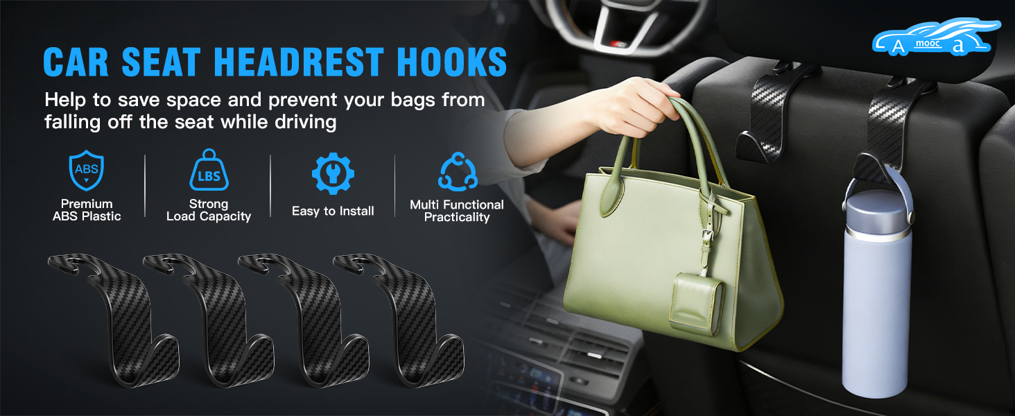 car seat headrest hooks