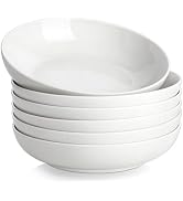 MALACASA 8.85" Large Pasta Bowls, 42 OZ White Salad Bowls Soup Bowls, Porcelain Serving Bowls Set...
