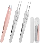 WSYUB Blackhead Remover Tweezers,Ingrown Hair Tweezers, Precision Blackhead Pimple Extractor, Cel...