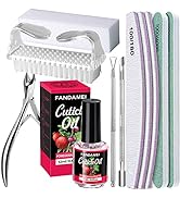 FANDAMEI Nail Files and Buffers Kit, Cuticle Remover Kit with Nail File, Buffer, Buffer Block, Cu...