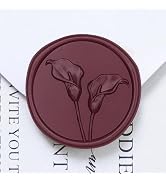 UNIQOOO Wax Seal Stickers - 3D Calla Lily Floral Wedding Invitation Envelope Seal Stickers, 50 Pc...