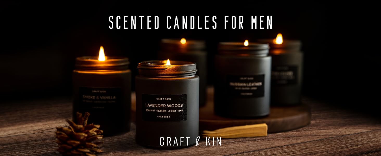 scented candles for men perfect for gifting black candle collection holiday vanilla pine lavender