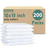 10x13 Inch Poly Mailers 200Pcs White, Self Adhesive Sealing Shipping Bags for Clothing, Waterproo...
