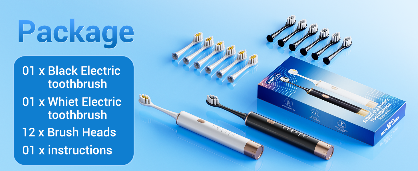 2 Pack electric toothbrush