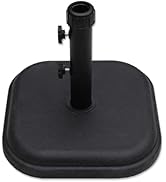 Helios&Hestia 24 lb Round Plastic Built-in Cement Outdoor Umbrella Base, Heavy Duty Concrete Stan...