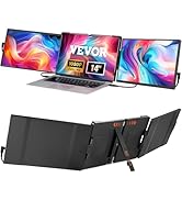 VEVOR Portable Laptop Screen Extender, 14" FHD 1080P IPS Triple Extended Monitor for 13"-17" Lapt...