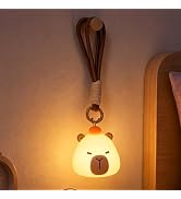 UNEEDE Mini Capybara Night Light with Lanyard, 8 Color Changing Rechargeable Night Light, Portabl...