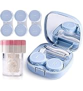 DEWSENSI Contact Lens Case with Cleaner Washer, Applicator Tool & 3 Extra Soaking Cases, Portable...