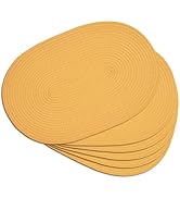 Noctiflorous Woven Oval Braided Placemats Set of 6-12 x 17.5 Inch Washable Non-Slip Heat Resistan...