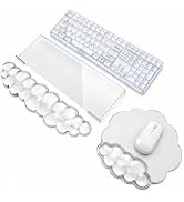 Keyboard Stand with Wrist Rest and Mouse Pad, Acrylic Keyboard Riser, Clear | Gel Cloud Keyboard ...