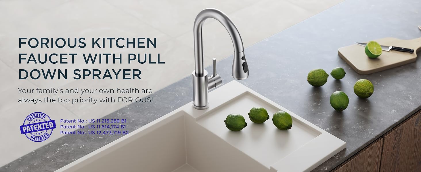 kitchen faucet with pull down sprayer