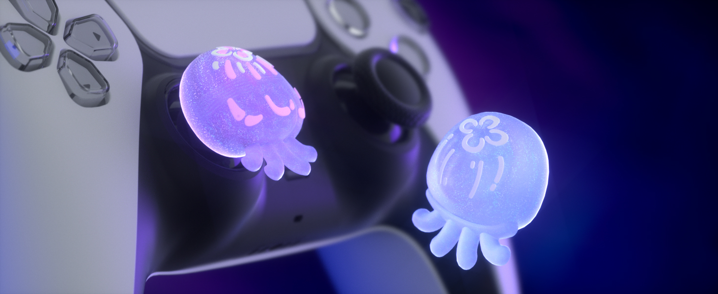 PlayVital Cute Universal Illuminated LED Thumbstick Grips