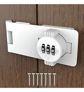 Keyless Combination Lock – 3-Digit Combination Lock for Cabinet Doors – Twist Knob Hasp Latch Loc...