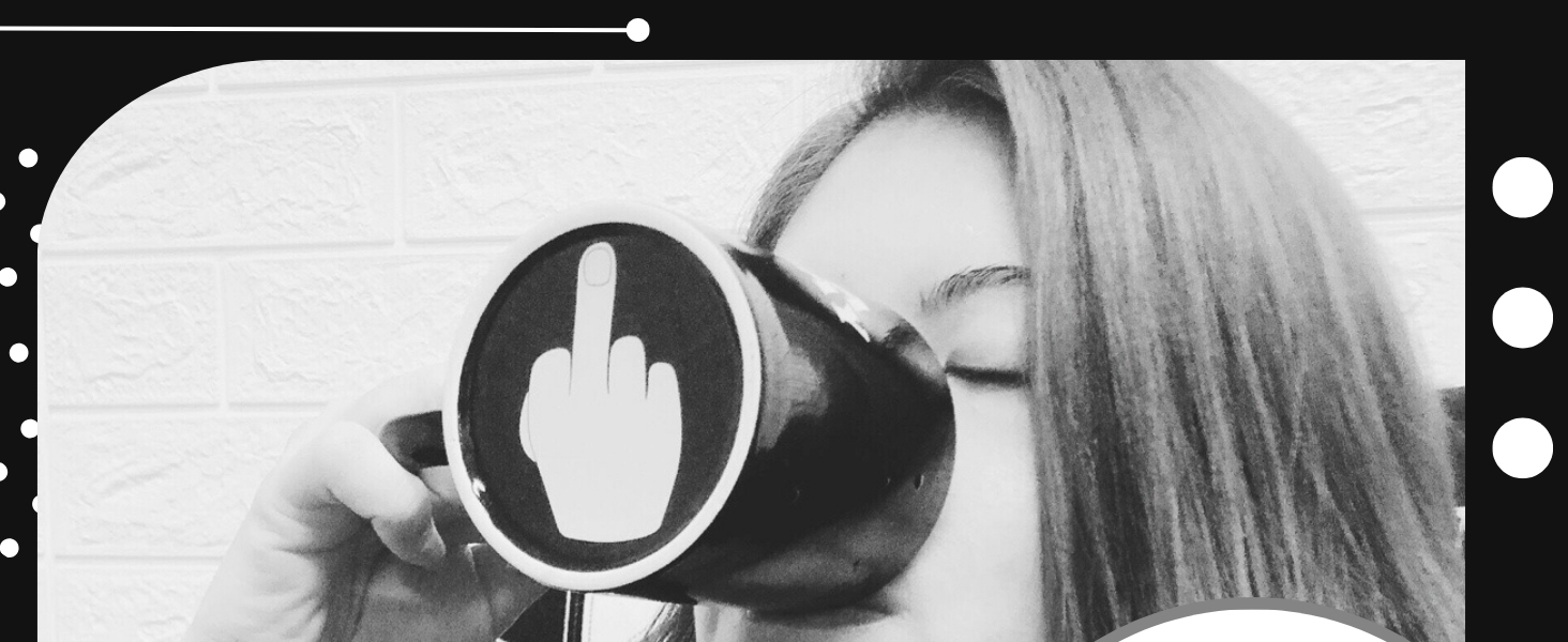 Have a Nice Day Coffee Cup with Middle Finger - Black