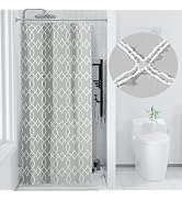Yimobra Shower Curtain, Small Half Size Stall Shower Curtain 36 x 72 Inch, Geometric Modern & Chi...