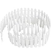 35 Inches Mini Fairy Garden Fence, Small Wood Decorative Picket Fence, White Picket Fence Miniatu...