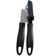 Professional Manual Can Opener, Black, Stainless Steel, Comfort Grip Handles, Kitchen Utensil
