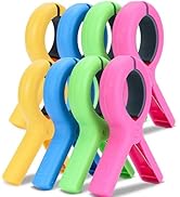 16 Pcs Beach Towel Clips for Beach/Pool/Cruise Chairs, Towel Holder Heavy Duty Clothes Pins Windp...