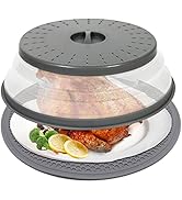 12“ Large Microwave Splatter Cover & Silicone Mat,12 Inchs Vented Collapsible Guard dish Plate li...