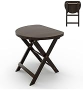 Vlush Solid Wood Folding Stool, Rubberwood Portable Chair with Handle, Sturdy Semi-circular Foldi...