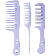 RHOS Hair Comb Set for All Hair Types and Genders - Wide, Fine Rat Tail, and Medium Detangling Co...