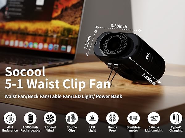 socool Waist Clip Fan