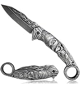 Vividstill Pocket Knife for Men, Cool Folding Knife With Titanium Plated 3D Eagle & Skull, Great ...