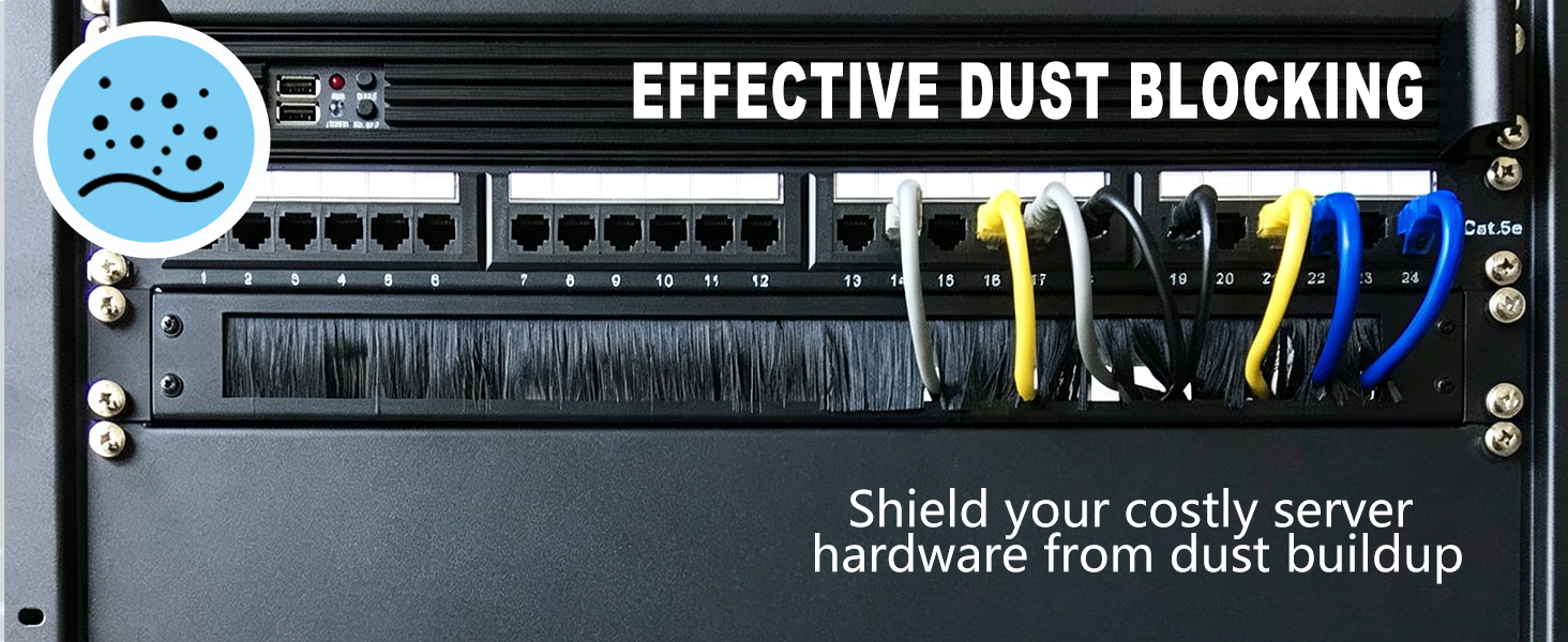 1U Brush Cable Management Panel