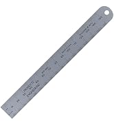 PEC Tools 6" x 150mm Steel Ruler, Satin Chrome Finish, Accuracy to mm/0.5mm, 1/50" Thick X 3/4" W...