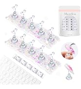 MelodySusie Nail Stand for Press Ons, White Shiny Acrylic Magnetic Base for Painting Display with...