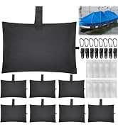 TOBWOLF 8 Pack Sand Bags for Boat Covers, Sandbag Mooring Kit, Tear-Resistant 600D Marine Grade S...