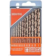 HIDOTOL 13 PCS Cobalt Drill Bit Set M35 HSS Twist Drill Bits 1/16"-1/4" for Hardened Metal, Stain...