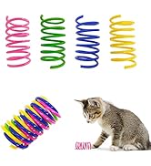 YULOYI Cat Spring Toys 30 Packs, Plastic Colorful Springs Cat Toys for Cat Kitten Pets, Interacti...