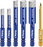 6-Piece Diamond Drill Bit Set for Ceramic, Tile, Porcelain, Marble, Granite, Stone, Glass, Pot, C...