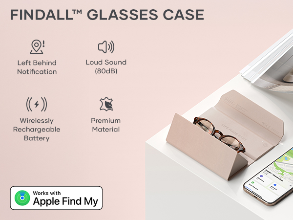Satechi FindAll Smart Glasses Case with FindMy, Foldable, Portable, Rechargeable, Left-Behind Alerts