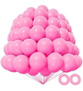 KAWKALSH 200pcs Pink Balloons 5 Inch, Small Mini Latex Balloons for Party Birthday Baby Shower An...