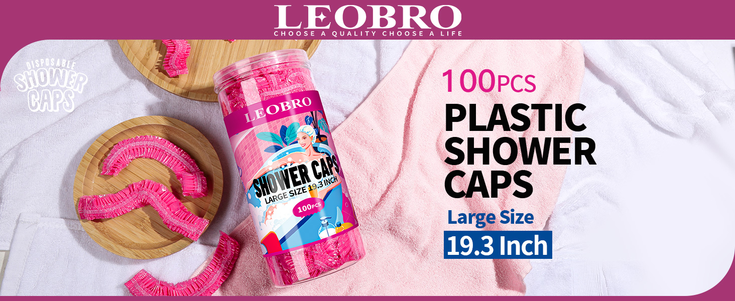 100PCS Large Disposable Shower Caps(Pink )