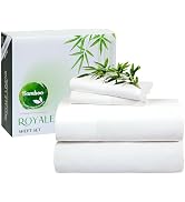 ROYALE LINENS Bamboo Viscose Full Sheet Set - Cooling Bed Sheet Set - 1 Fitted, 1 Flat & 2 Pillow...