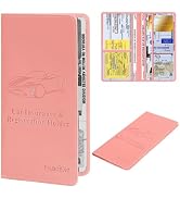 TILDOSAC Car Registration and Insurance Holder | Premium Car Document Organizer &Vehicle Glove Bo...