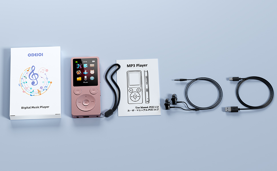 Mini MP3 Player Kids 64GB Large Physical Buttons Seniors Music Player with Bluetooth Auto Reconnect