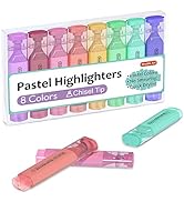 Pastel Highlighters, Shuttle Art 8 Assorted Macaron Colors Highlighter Pens, Chisel Tip Dry-Quick...