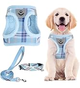 PUPTECK Adjustable Dog Harness Collar and Leash Set Step in No Pull Pet Harness for Small Medium ...