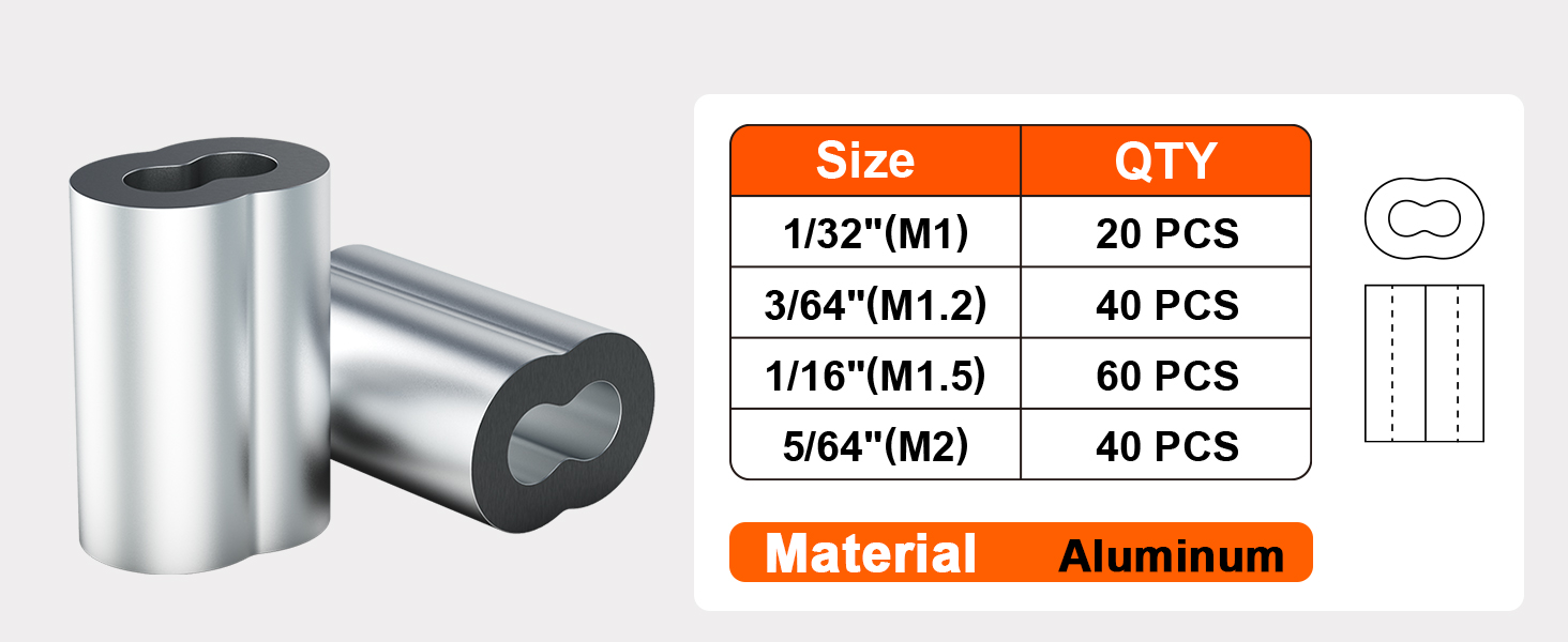 160PCS CRIMPING LOOP SLEEVES