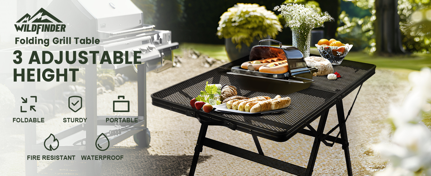 folding grill table